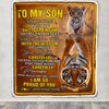 Personalized To My Son Gifts Blanket From Mom Dad Mother Father I Wish You The Strength Tiger Son Birthday Gifts Christmas Graduation Custom Fleece Blanket | teecentury