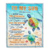 Personalized To My Son Gifts Blanket From Mom Dad Mother Father I Wish You The Strength Turtle Son Birthday Gifts Christmas Graduation Custom Fleece Blanket | teecentury