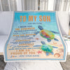 Personalized To My Son Gifts Blanket From Mom Dad Mother Father I Wish You The Strength Turtle Son Birthday Gifts Christmas Graduation Custom Fleece Blanket | teecentury