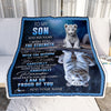 Personalized To My Son Gifts Blanket From Mom Dad Mother Father I Wish You The Strength White Tier Son Birthday Gifts Christmas Custom Fleece Throw Blanket | teecentury