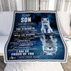 Personalized To My Son Gifts Blanket From Mom Dad Mother Father I Wish You The Strength Wolf Son Birthday Gifts Christmas Graduation Custom Fleece Blanket | teecentury