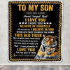 Personalized To My Son Gifts Blanket From Mom Dad Mother Father This Old Tiger Love You Son Birthday Gifts Graduation Christmas Customized Fleece Blanket | teecentury