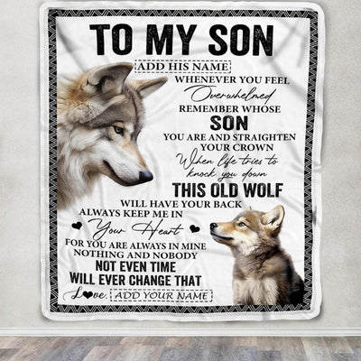 Personalized To My Son Gifts Blanket From Mom Dad Mother Father Whenever Wolf Unique Birthday Gifts For Son Graduation Christmas Custom Fleece Throw Blanket | teecentury