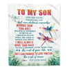 Personalized To My Son Gifts Blanket From Mom Dad Mother Father Whenever You Feel Dragonfly Son Birthday Gifts Graduation Christmas Custom Fleece Blanket | teecentury