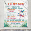 Personalized To My Son Gifts Blanket From Mom Dad Mother Father Whenever You Feel Dragonfly Son Birthday Gifts Graduation Christmas Custom Fleece Blanket | teecentury