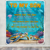 Personalized To My Son Gifts Blanket From Mom Dad Mother Father Whenever You Feel Turtle Son Birthday Gifts Graduation Christmas Customized Fleece Blanket | teecentury