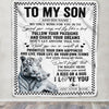Personalized To My Son Gifts Blanket From Mom Dad Mother Father White Tiger My Only Wish For You Son Birthday Gifts Graduation Christmas Fleece Throw Blanket | teecentury