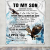 Personalized To My Son Gifts Blanket From Mom Dad Mother Wherever Your Journey In Life Eagle Son Birthday Gifts Graduation Customized Fleece Throw Blanket | teecentury
