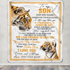 Personalized To My Son Gifts Blanket From Mom Dad Mother Wherever Your Journey In Life Tiger Son Birthday Gifts Graduation Customized Fleece Throw Blanket | teecentury