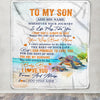 Personalized To My Son Gifts Blanket From Mom Dad Mother Wherever Your Journey In Life Turtle Son Birthday Gifts Graduation Customized Fleece Throw Blanket | teecentury
