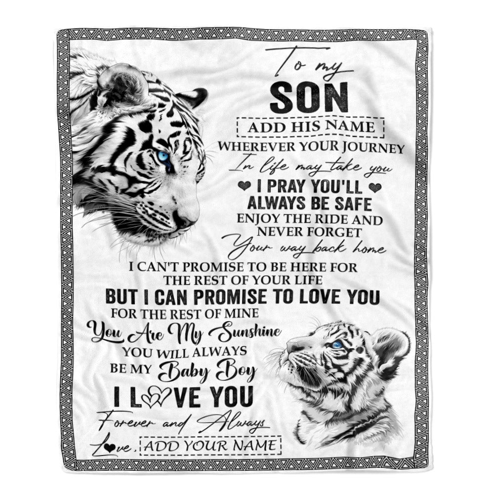 Personalized To My Son Gifts Blanket From Mom Dad Mother Wherever Your Journey In Life White Tier Daughter Birthday Gifts Christmas Customized Fleece Blanket | teecentury