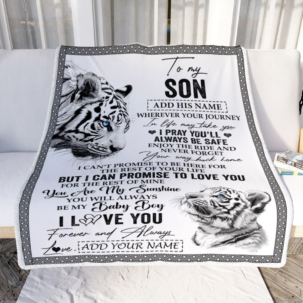 Personalized To My Son Gifts Blanket From Mom Dad Mother Wherever Your Journey In Life White Tier Daughter Birthday Gifts Christmas Customized Fleece Blanket | teecentury