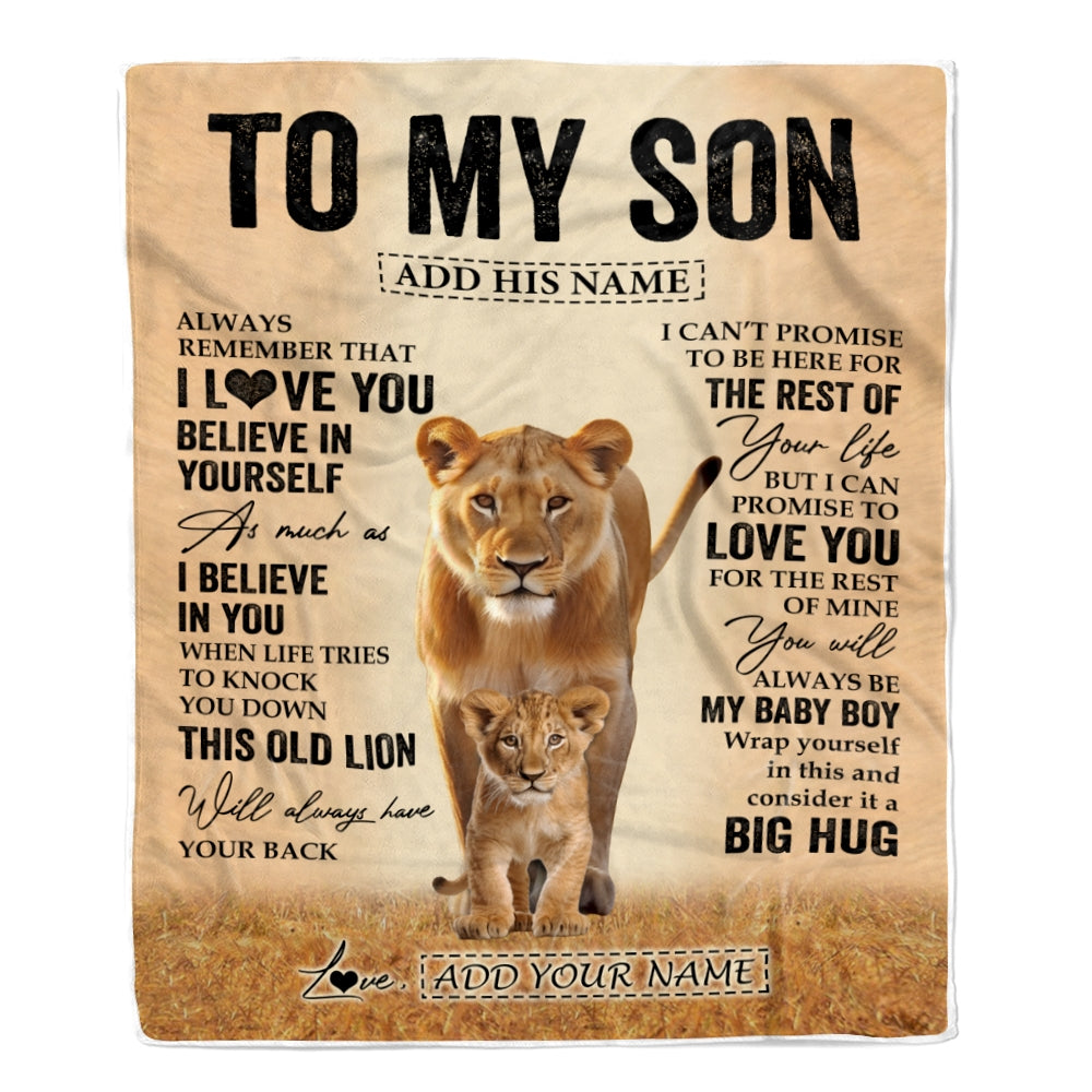 Personalized To My Son Gifts Blanket From Mom Mother Always Remember Lion Gifts For Son Birthday Graduation Christmas Customized Fleece Throw Blanket | teecentury