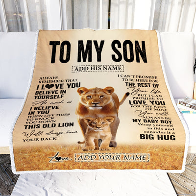 Personalized To My Son Gifts Blanket From Mom Mother Always Remember Lion Gifts For Son Birthday Graduation Christmas Customized Fleece Throw Blanket | teecentury