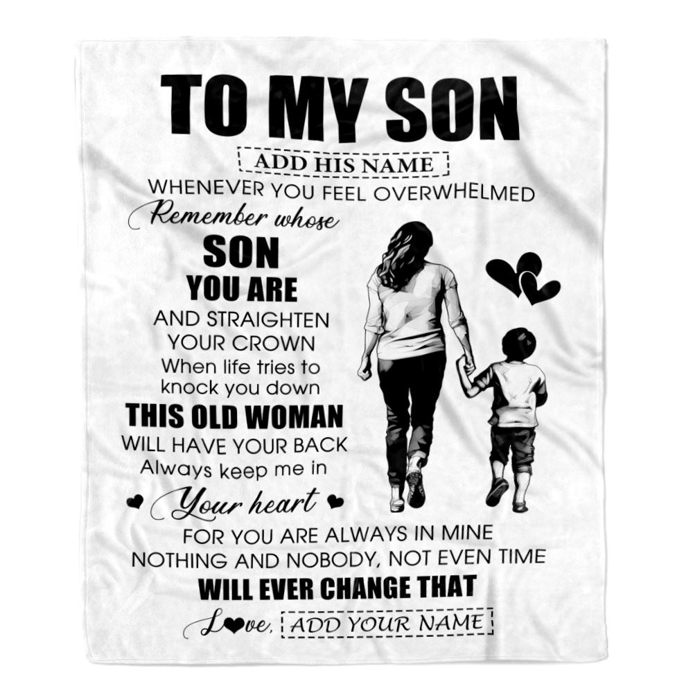 Personalized To My Son Gifts Blanket From Mom Mother Whenever Woman Unique Birthday Gifts For Son Graduation Christmas Custom Fleece Throw Blanket | teecentury