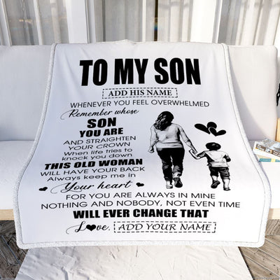 Personalized To My Son Gifts Blanket From Mom Mother Whenever Woman Unique Birthday Gifts For Son Graduation Christmas Custom Fleece Throw Blanket | teecentury