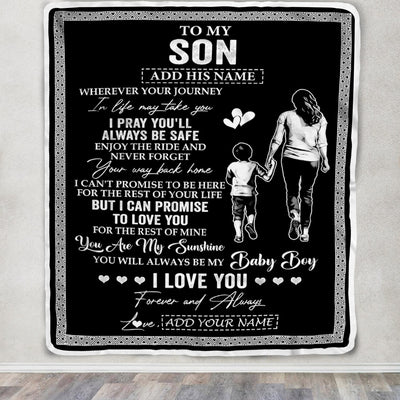 Personalized To My Son Gifts Blanket From Mom Mother Wherever Your Journey In Life Mother Daughter Birthday Gifts Christmas Customized Fleece Throw Blanket | teecentury