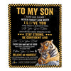 Personalized To My Son Gifts Blanket Tiger I Love You Forever From Mom Dad Son Birthday Gifts Christmas Thanksgiving Graduation Customized Fleece Blanket | teecentury