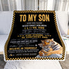 Personalized To My Son Gifts Blanket Tiger I Love You Forever From Mom Dad Son Birthday Gifts Christmas Thanksgiving Graduation Customized Fleece Blanket | teecentury