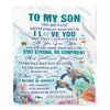 Personalized To My Son Gifts Blanket Turtle I Love You Forever From Mom Dad Son Birthday Gifts Christmas Thanksgiving Graduation Customized Fleece Blanket | teecentury