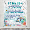 Personalized To My Son Gifts Blanket Turtle I Love You Forever From Mom Dad Son Birthday Gifts Christmas Thanksgiving Graduation Customized Fleece Blanket | teecentury
