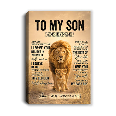 Personalized To My Son Gifts Canvas From Dad Father Always Remember Lion Gifts For Son Birthday Graduation Christmas Custom Wall Art Framed Canvas | teecentury