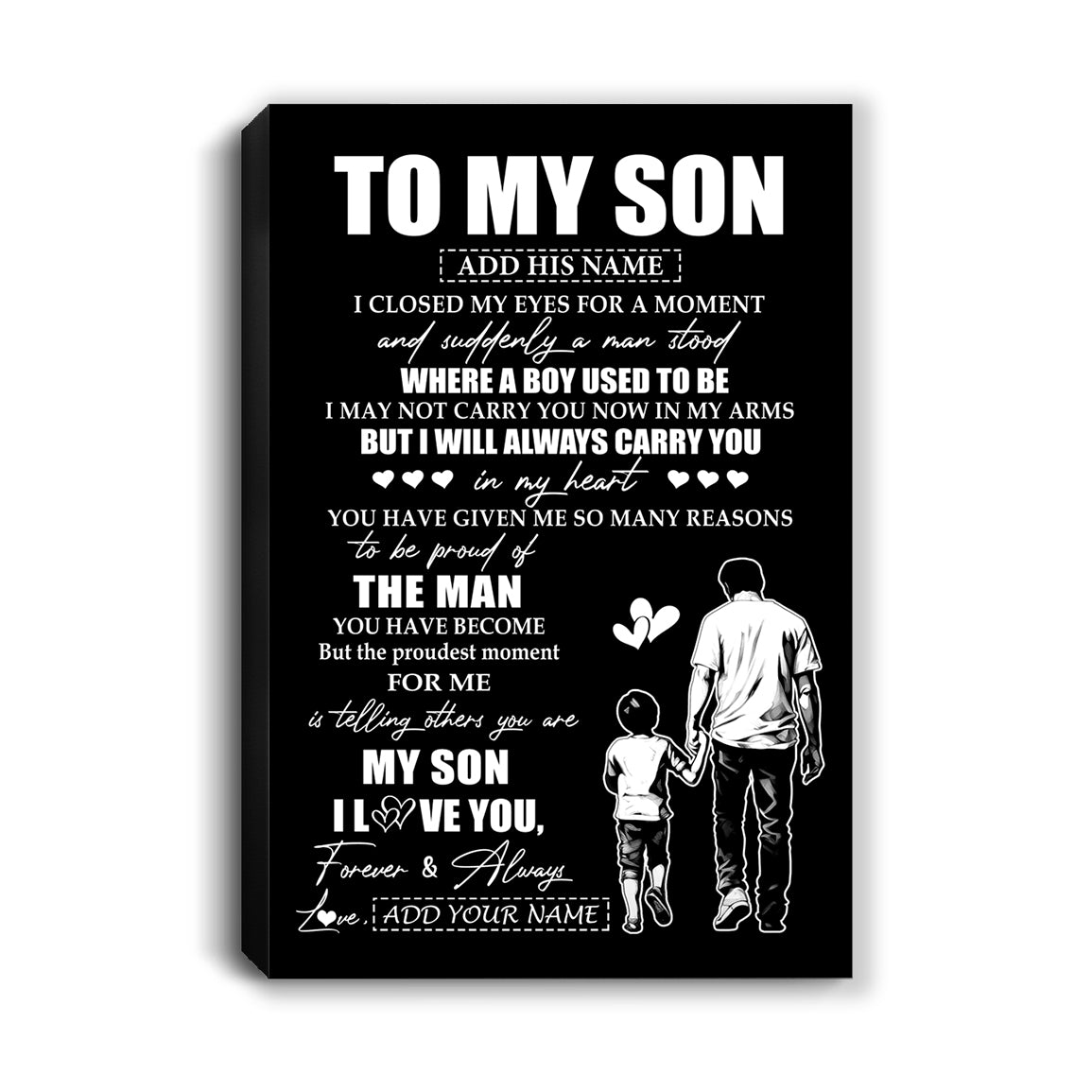 Personalized To My Son Gifts Canvas From Dad Father I Closed My Eyes For A Moment Son Birthday Graduation Christmas Custom Wall Art Print Framed Canvas | teecentury