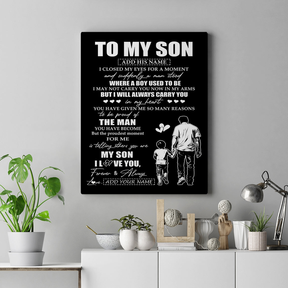 Personalized To My Son Gifts Canvas From Dad Father I Closed My Eyes For A Moment Son Birthday Graduation Christmas Custom Wall Art Print Framed Canvas | teecentury