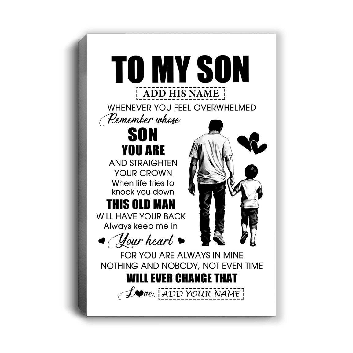 Personalized To My Son Gifts Canvas From Dad Father Whenever Man Unique Birthday Gifts For Son Graduation Christmas Custom Wall Art Print Framed Canvas | teecentury
