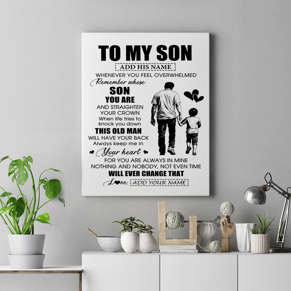 Personalized To My Son Gifts Canvas From Dad Father Whenever Man Unique Birthday Gifts For Son Graduation Christmas Custom Wall Art Print Framed Canvas | teecentury
