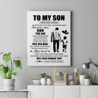 Personalized To My Son Gifts Canvas From Dad Father Whenever Man Unique Birthday Gifts For Son Graduation Christmas Custom Wall Art Print Framed Canvas | teecentury