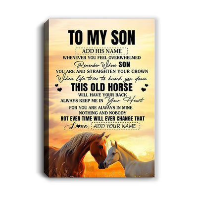 Personalized To My Son Gifts Canvas From Mom Dad Mother Father Whenever Horse Unique Birthday Gifts For Son Graduation Christmas Custom Wall Art Print Framed Canvas | teecentury