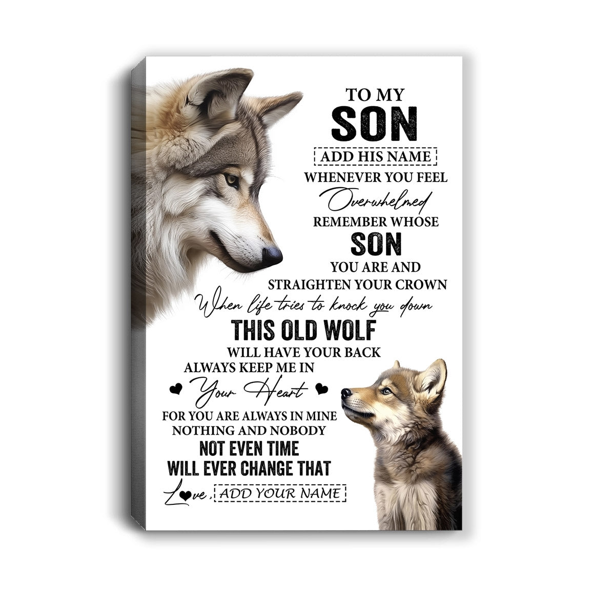 Personalized To My Son Gifts Canvas From Mom Dad Mother Father Whenever Wolf Unique Birthday Gifts For Son Graduation Christmas Custom Wall Art Print Framed Canvas | teecentury