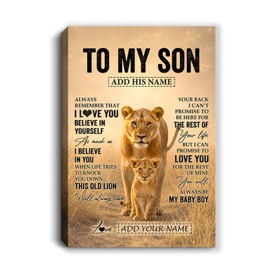 Personalized To My Son Gifts Canvas From Mom Mother Always Remember Lion Gifts For Son Birthday Graduation Christmas Custom Wall Art Framed Canvas | teecentury