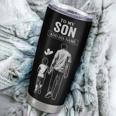 Personalized To My Son Gifts From Dad Father Tumbler Never Forget How Much I Love You Son Birthday Graduation Christmas Gift Custom Stainless Steel Travel Mug | teecentury