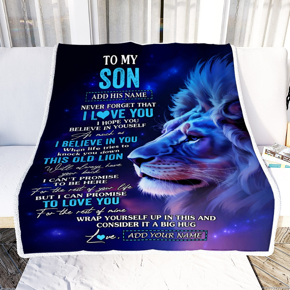 Personalized To My Son Gifts From Mom Dad Blanket This Old Lion Heart Gifts For Son Birthday Present Graduation Christmas Custom Fleece Throw Blanket | teecentury