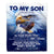 Personalized To My Son Gifts From Mom Dad Mother Father Blanket Don't Give Up Eagle Gifts For Son Birthday Graduation Christmas Customized Fleece Blanket | teecentury