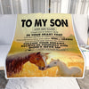 Personalized To My Son Gifts From Mom Dad Mother Father Blanket Don't Give Up Horse Gifts For Son Birthday Graduation Christmas Customized Fleece Blanket | teecentury
