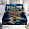Personalized To My Son Gifts From Mom Dad Mother Father Blanket Don't Give Up Lion Gifts For Son Birthday Graduation Christmas Customized Fleece Throw Blanket | teecentury