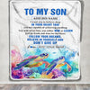 Personalized To My Son Gifts From Mom Dad Mother Father Blanket Don't Give Up Turtle Gifts For Son Birthday Graduation Christmas Customized Fleece Blanket | teecentury
