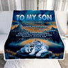 Personalized To My Son Gifts From Mom Dad Mother Father Blanket Don't Give Up White Tiger Gifts For Son Birthday Graduation Christmas Custom Fleece Blanket | teecentury