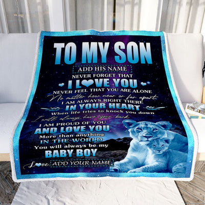 Personalized To My Son Gifts From Mom Mother Blanket I Love You Lion Birthday Gift Ideas For Son Graduation Christmas Customized Fleece Throw Blanket | teecentury