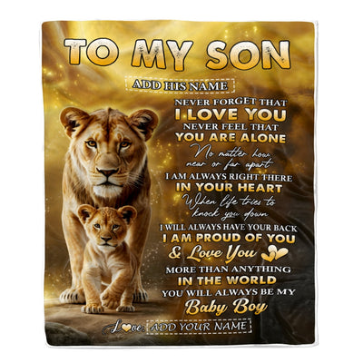 Personalized To My Son Gifts From Mom Mother Blanket Never Forget That I Love You Lion Daughter Birthday Gifts Graduation Christmas Custom Fleece Blanket | teecentury