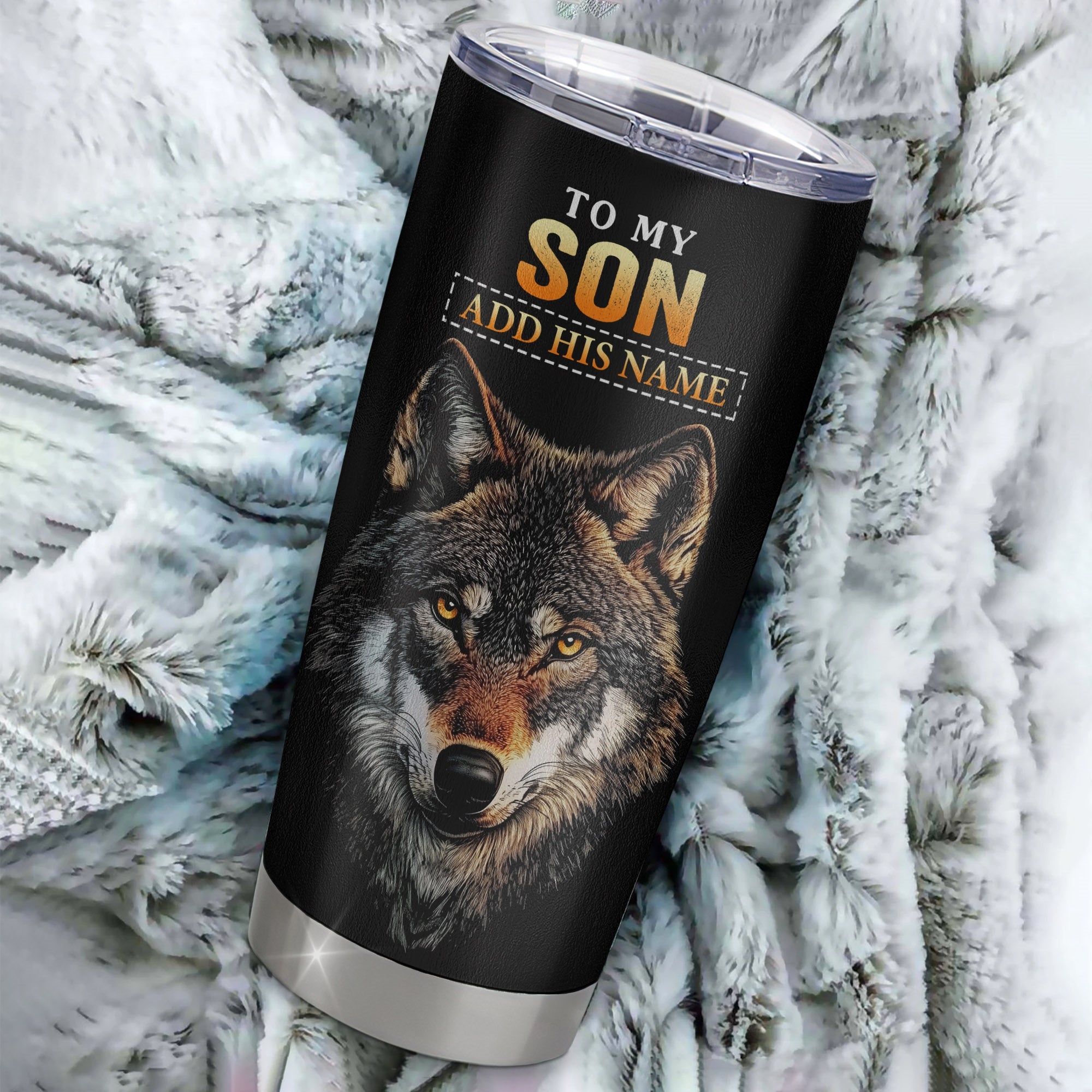 Personalized To My Son Gifts From Mom Mother Dad Father Tumbler Old Wolf Love You Son Birthday Gifts Graduation Christmas Custom Stainless Steel Cup Travel Mug | teecentury