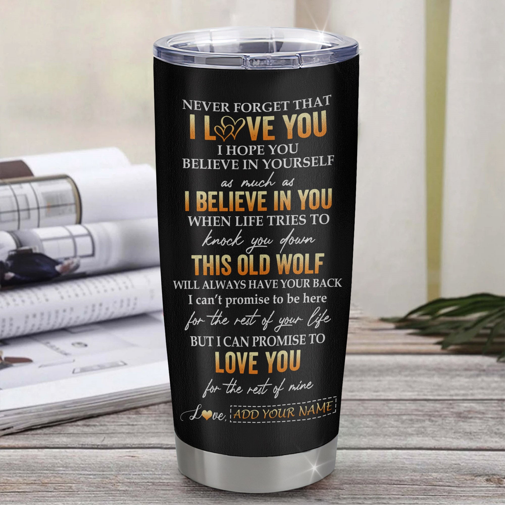 Personalized To My Son Gifts From Mom Mother Dad Father Tumbler Old Wolf Love You Son Birthday Gifts Graduation Christmas Custom Stainless Steel Cup Travel Mug | teecentury
