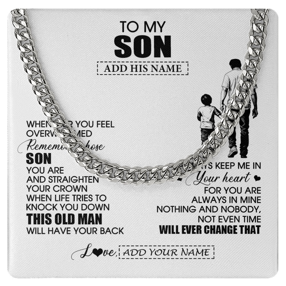 Cuban Link Chain Necklace Stainless Steel | 1 | Personalized To My Son Gifts Necklace From Dad Father Whenever Man Unique Birthday Gifts For Son Graduation Christmas Customized Gift Box Message Card | teecentury.myshopify