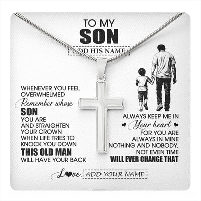 Stainless Cross Necklace Stainless Steel | 1 | Personalized To My Son Gifts Necklace From Dad Father Whenever Man Unique Birthday Gifts For Son Graduation Christmas Customized Gift Box Message Card | teecentury.myshopify