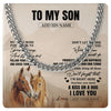 Cuban Link Chain Necklace Stainless Steel | 1 | Personalized To My Son Gifts Necklace From Mom Dad Mother Father Horse My Only Wish For You Son Birthday Gifts Graduation Christmas Gift Box Message Card | https://teecentury.