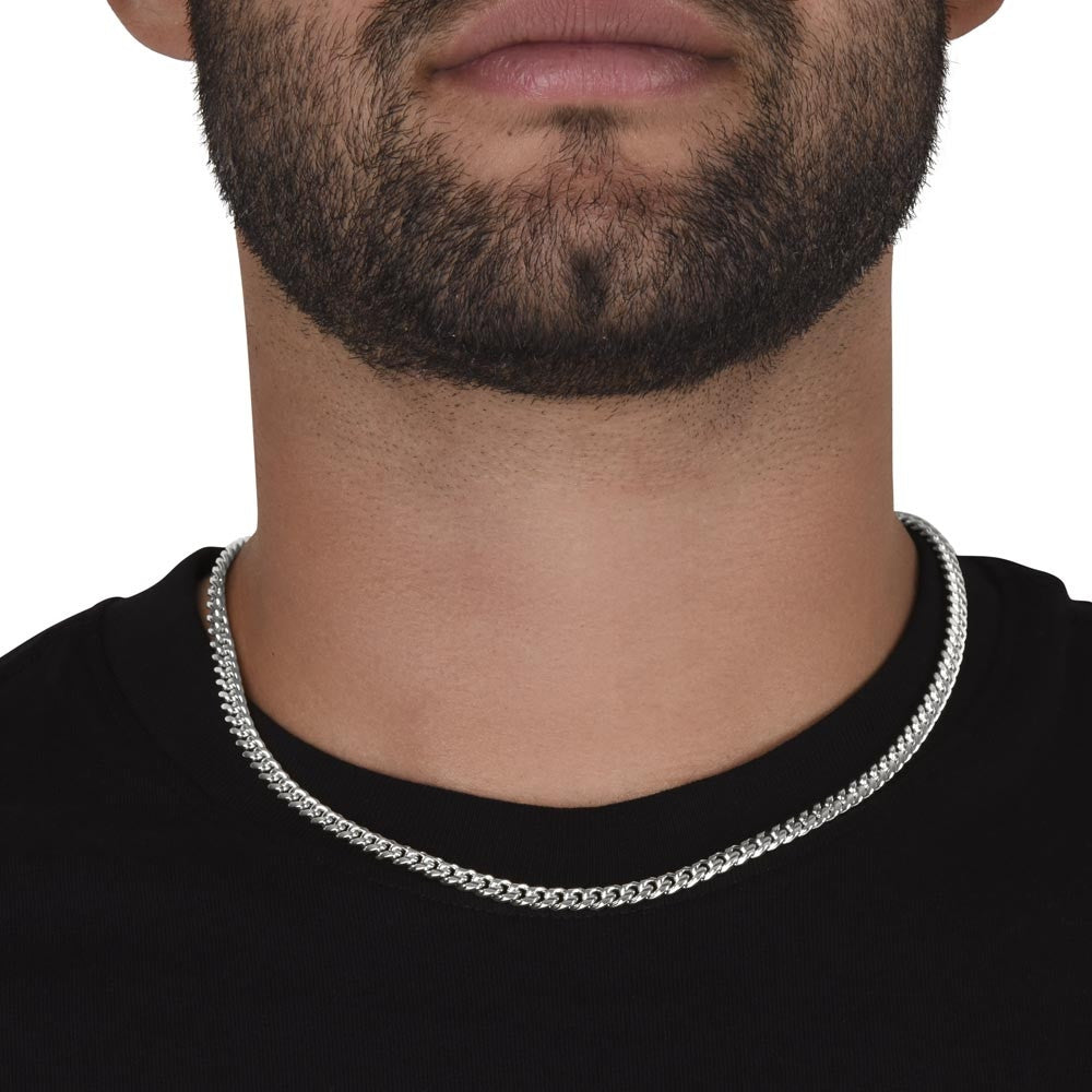 Cuban Link Chain Necklace Stainless Steel | 3 | Personalized To My Son Gifts Necklace From Mom Dad Mother Wherever Your Journey In Life Tiger Son Birthday Gifts Graduation Custom Gift Box Message Card | https://teecentury.