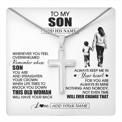Stainless Cross Necklace Stainless Steel | 1 | Personalized To My Son Gifts Necklace From Mom Mother Whenever Woman Unique Birthday Gifts For Son Graduation Christmas Customized Gift Box Message Card | teecentury.myshopify
